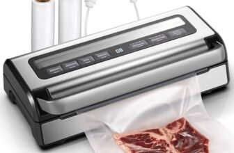 Macchina Sottovuoto 95 kPa, 9-in-1 Macchina Sottovuoto Alimenti con Modalità Tempo & Pressione Regolabili, Memoria, Doppia Sigillatura, Taglierina & Porta Sacchetti Integrati, Incl. 2 Rotoli &Tubo