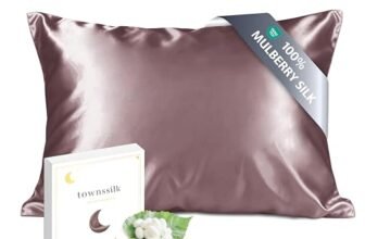 townssilk Federa seta cuscino,100% naturale seta di gelso 19momme,doppia faccia,benefica per capelli e pelle,ipoallergenica,cerniera nascosta,1 pz,50x75cm,Graypurple