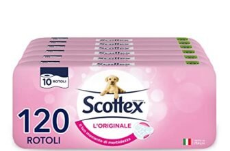 Scottex L’Originale Carta Igienica, Morbida e Assorbente, Pacco Scorta, Fatto in Italia, 120 Rotoli