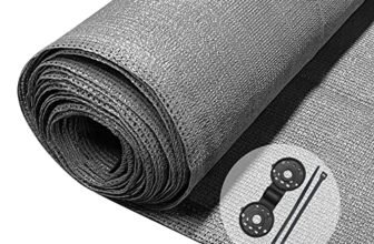 VOUNOT® Rete Ombreggiante 1×10m, Telo Frangivista Recinzione Giardino 150 g/m² HDPE, Tessuto Ombra Privacy Antistrappo Antivento con Fascette, per Esterno, Serra, Balcone, Giardino, Grigio