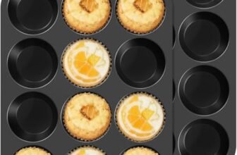 Ankway 2 Stampo Muffin 12er, Stampi in Silicone Per Dolci, Teglia da Forno Antiaderente, senza BPA, facile da pulire per Muffin, Cupcake, Brownies, Budini, Mini Muffin 32 X 24 X 3cm(Nero)