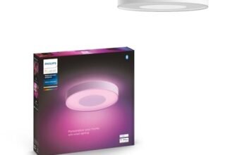 Philips Hue White and Color Ambiance Infuse, Plafoniera Smart, Grande, Pannello LED Soffitto con Bluetooh, 52.5 W, Lampada Smart con App, Bianca
