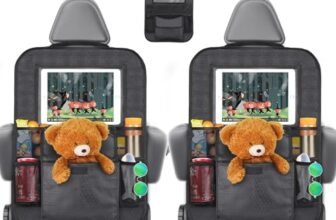 Romon Organizer Sedile Posteriore Auto Bambini, Impermeabile Organizzatore Sedile Posteriore Auto con Molto Spazio di Archiviazione, Proteggi Sedili Auto Bambini Lungo viaggio（2 pezzi）