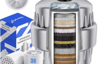 Veoryfly 36 Stadi Filtro per Doccia – Filtro Anticalcare Doccia con 2 Cartuccia di Ricambio, Filtro Acqua Doccia pour Rimuove i Metalli Pesanti di Calcare e Cloro e Altri Depositi in Acqua Dura