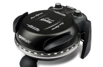 G3 Ferrari G1000610 Pizza Express Delizia, Forno Pizza, 1200 W, Termostato regolabile 400°C, Pizza fragrante in 5 minuti, Doppia resistenza riscaldante, Ricettario e Palette inclusi Nero