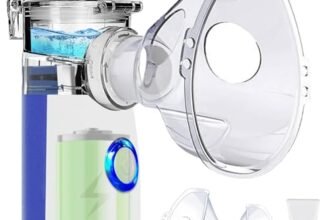 BIAOQINBO Aerosol Portatile Silenzioso,Ricaricabile Ultrasuoni Macchina Aerosol per Adulti e Bambini,USB-C Nebulizzatore Aerosol con 2 Maschere e Boccaglio,2 Modalità Regolabili