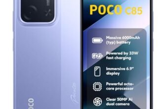 XIAOMI POCO C85, Smartphone 8+256GB, Display 6,9″ 120Hz 7,99mm Design, MediaTek Helio G81-Ultra Octa-core, Doppia fotocamera AI da 50MP, 6000mAh, garanzia di 2 anni, Viola, Caricabatteria non incluso
