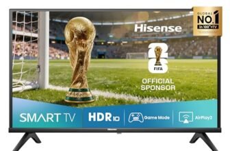 Hisense TV 32″ HD Ready 2025 32E43QT, Smart TV VIDAA U8, Airplay2, Game Mode, Works with Alexa, Tuner DVB-T2/S2 HEVC 10, lativù, 32”, 2025 LED