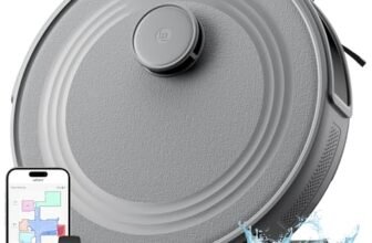 LEFANT M2 Robot Aspirapolvere Lavapavimenti con Mappatura Laser dToF, 6000Pa, Navigazione Intelligente PSD, Pulizia 2 in 1, 160 Min, APP/Alexa, Ricarica Automatica, per Peli Animali, Grigio