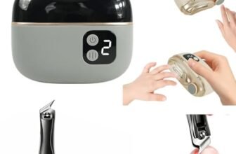 Tagliaunghie Elettrico, Tagliaunghie Elettrico Automatico 3 In 1 + Taglia Unghie Inclinato per Unghie Spesse, Regolazione a tre Velocità, Con Luce LED，Ideale per Tutte le Esigenze di Cura Delle Unghie