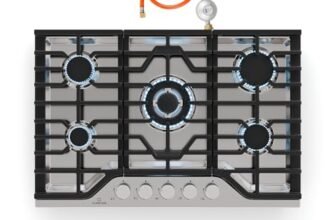 KLARSTEIN Turbocast – Piano Cottura a Gas, 5 Bruciatori, Acciaio Inox 304, Wok: 3,4 kW, Accensione Elettrica, Sicurezza Antifiamma, Kit per GPL Incluso, Fornello a Gas Professionale, 750x100x500 mm