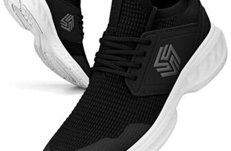 Giniros Sneakers Uomo Scarpe Running Ginnastica Corsa Leggere Traspiranti Casual Sportive Palestra Trekking Mesh Basket Comode Outdoor Fitness Jogging 46 Nero Bianco