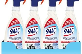Smac – Sgrassatore Universale, Detergente Spray Multisuperficie con Azione Sgrassante, Splendore Imbattibile, 650 ml x 4 Pezzi