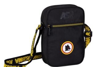Seven Borsa AS ROMA per ragazzi, Tracolla regolabile, Tasca frontale, Bambino, Ragazzo, Calcio, Prodotto ufficiale, Idea regalo