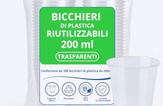 CUCY Bicchieri Plastica Trasparenti 200ml 100pz Riutilizzabili fino a 50 Lavaggi Lavabili in Lavastoviglie Senza BPA Impilabili Per Acqua Cocktail Birra Ideali per Feste Buffet Ufficio Bar Catering