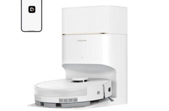 DREAME D20 Pro Plus Robot Aspirapolvere, Aspirazione da 13.000 Pa, Doppia Spazzola per Peli di Animali, Pulizia Degli Angoli, Svuotamento Automatico, Navigazione LDS e Rilevamento Laser