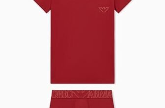 Emporio Armani T-Shirt + Tronco Uomo MEGALOGO Rosso, S, Rosso, S