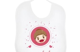 La Ruotante Bavaglino in 100% cotone bavetta mamma amore cuore cocco leggere menomale miglior work progress auguri regalo nascita (5)