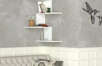 Dmora – Mensola Galatea, Scaffale, Ripiano a muro, Scaffalatura multiuso, 52x30h109 cm, Bianco