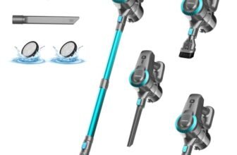 Aspirapolvere Senza Fili, 28KPa/55Min Scopa Elettrica Senza Fili, Spazzola Antigroviglio e Autoportante, Aspirapolvere Senza Filo ultraleggero, Aspirapolvere Potente per Pavimenti/Tappeti/Peli Animali