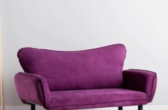 Dmora – Divano Letto 2 posti Asterope, Sofà trasformabile, Divanetto per Ospiti, Poltrona Letto, 140×65 h70 cm, Viola