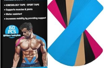 Vautvis Nastro Kinesiologico, 60pcs Tape Sportivo, Kinesio Tape Kinesiologico (25cm X 5cm), Tape Kinesiologico Muscolare, Taping Kinesiologico Per Il Ginocchio, Supporto Muscolare