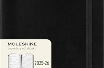 Moleskine Weekly Planner 2025-2026, Agenda Settimanale 18 Mesi Con Spazio per Note, Copertina Morbida e Chiusura Elastica, Formato Large 13 x 21 cm, Colore Nero