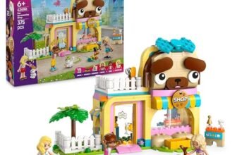 LEGO Friends Pet Shop – Include Animali Giocattolo come Cane, Gatto e Coniglio, 3 Mini Bamboline e Accessori per la Cura degli Animali – Regalo di Compleanno per Bambine da 6 Anni in su – 42650