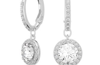 Swarovski Orecchini pendenti Angelic, Taglio Round, Bianchi, Placcato rodio