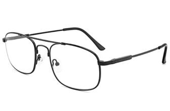 LANLANG Occhiali da lettura per uomo donna anti luce blu con Flex Memory Titanio, occhiali con filtro luce blu, aiuto alla lettura, alta risoluzione ad alta trasparenza, anti blu, +2.5 Diottria, Nero