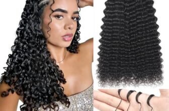 Renyarch Feather Crochet Human Hair Bundles for Black Women 18 Pollici Deep Wave Feather Crochet Hair 200g 160c Black Water Wave Wet and Wavy Invisible Knotless Curly Human Extensions