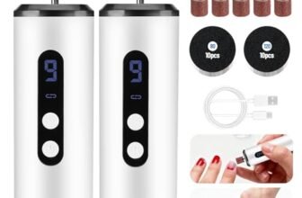 Mkitnvy Pedicure Elettrico Professionale Piedi, 2 In 1 Ricaricabile Rimuovi, 9 Velocità Regolabile, 30 Dischetti Sostituibili Cura Dei Piedi e Delle Unghie Per Talloni Screpolati, Calli(Bianco)