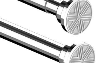 Bastone Tenda a Pressione Bastone Tenda Doccia Bastoni Tende a Pressione Bastone Tenda Estensibile per finestre e bagni, Fissaggio senza trapano né vitio, Diametro 25mm, 48-70cm, Argento(1 Pezzo)