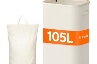 Lifewit Cesto Portabiancheria, Cesta Biancheria Sporca Salvaspazio, Cesta Panni Sporchi Pieghevole con Plastica Manici