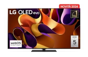 LG OLED evo 65”, Serie G4S 2024, OLED65G46LS, Smart TV 4K, Base da appoggio, Processore α11, Brightness Booster Max, 60W, Dolby Vision, Wi-Fi 6, 4 HDMI 2.1 4K@144Hz, GSYNC, VRR, ThinQ AI, webOS 24