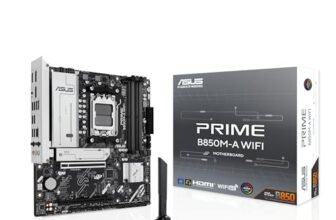 ASUS PRIME B850M-A WIFI, Scheda Madre AMD mATX, Slot DDR5, PCIe 5.0 Ready, 3 Slot M.2, Wi-Fi 6E, Ethernet Realtek 2.5Gb, DisplayPort, HDMI, USB-C Anteriore da 5Gbps, BIOS FlashBack, Aura Sync