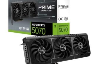 ASUS PRIME NVIDIA GeForce RTX 5070 OC Edition, Scheda Grafica 12 GB GDDR7, 192 Bit, PCIe 5.0, Design a 2,5 Slot, 3 Ventole Axial-Tech, 1 HDMI 2.1, 3 DisplayPort 2,1, Nera, PRIME-RTX5070-O12G
