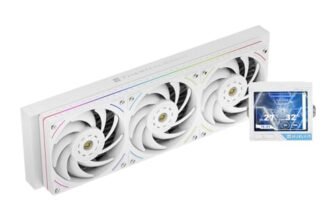 Thermalright Mjolnir Vision 360 UB ARGB White Aio CPU, schermo IPS con risoluzione 640 x 480, schermo LCD con assorbimento magnetico da 3,5″, ventola di scarico 3 in 1 per AM5/LGA1851/1700