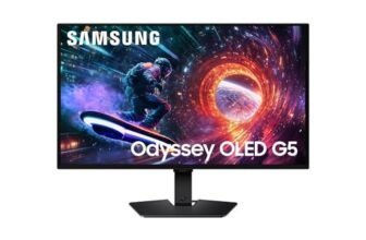 Samsung Monitor Gaming Odyssey OLED G5 (S27FG506SU), Flat, 27”, 2560×1440 (QHD), 16:9, QD-OLED Glare Free, 180Hz, 0,03ms (GtG), Compatibilità G-Sync, HDMI, Display Port, Ingresso Audio