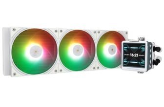 Thermalright FW 360 Ultra ARGB Bianco, raffreddatore ad acqua per CPU con 3 ventole PWM, schermo LCD IPS con risoluzione 480×480, per AM4/AM5 e Intel LGA1700/1851, display da 2,88 pollici