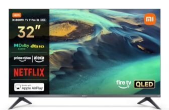XIAOMI TV F Pro 32, 32 pollici (81 cm), QLED, Smart TV, Fire TV, Triple Tuner DVB-C/S/S2/T/T2,Dolby Audio, DTS Virtual:X, DTS-HD, Controllo Vocale Alexa, Compatibile con Apple AirPlay
