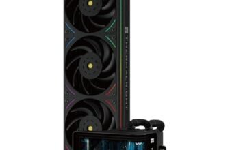 TR – Wonder Vision 360 UB ARGB Nero AIO CPU Liquid Cooler, per AM5 / Intel LGA1851 / 1700, schermo curvo 3D da 6,67 pollici con risoluzioni 2400 x 1080, schermo del pannello magnetico