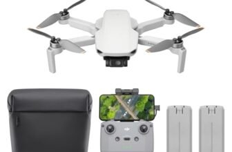 DJI Mini 4K Camera Drone Combo, drone per adulti, fotocamera 4K UHD, < 249 g, stabilizzatore 3 assi, trasmissione video 10 km, return automatico, 2 batterie per tempo di volo fino a 62 minuti