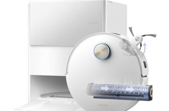 DREAME Aqua10 Ultra Roller Complete Robot Aspirapolvere, Autopulizia Rullo, Supera Ostacoli da 8cm, Auto-Svuotamento, Aspirazione 30.000 Pa, Evita Oltre 240 Oggetti, Controllo Vocale Intelligente