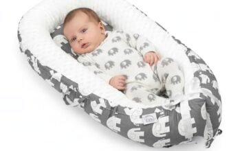 EAQ Riduttore Lettino Neonato Riduttore Culla -lettino da viaggio-100% Cotone Lavabile In Lavatrice (elephant)