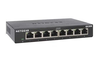 NETGEAR Switch Ethernet 8 porte Unmanaged (GS308), Switch Gigabit hub di rete domestica, Switch 8 Porte gigabit per ufficio, Plug-and-play, silenzioso, montaggio desktop o a parete