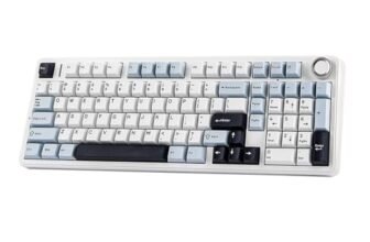 EPOMAKER X Aula F99 PRO Tastiera Meccanica da Gioco 2.4GHz/Type-C/BT5.0, Tastiera Personalizzata Hot-Swap con Batteria da 8000mAh, Interruttore Lineare Retroilluminato RGB (Blue White)