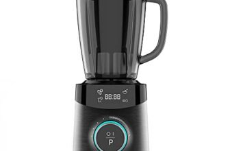 Cecotec Frullatore a bicchiere Power Black Titanium 1800 Advance da 1800 W e corpo in acciaio inox, con lama a 8 lame con rivestimento in titanio nero e caraffa in vetro fuso da 1,8 L di capacità.