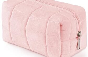 Aucuu Trousse da viaggio per cosmetici, coquette, beauty case, da donna, con motivo floreale, per bambini, donne e uomini, #5 rosa, 17 * 11 * 10 cm, Elegante