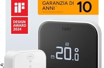 tado° termostato intelligente X – Starter Kit, termostato ambiente cablato e Bridge X, controllo del riscaldamento tramite app e smart speaker (Alexa, Siri, Google)
